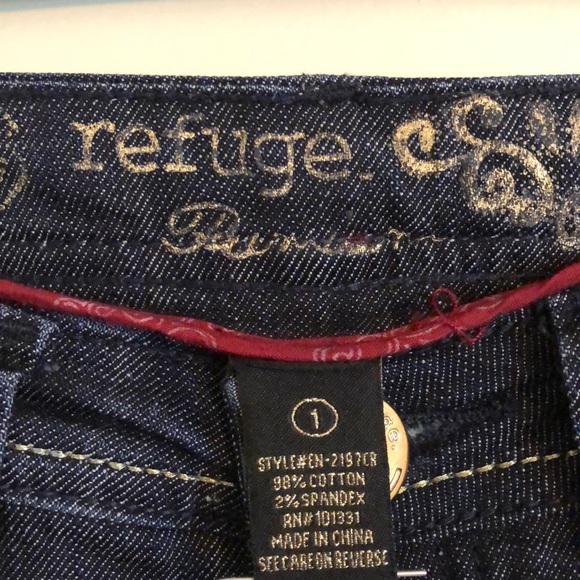 Refuge Bootcut Jeans Gold stitching Size 1 - Picture 2 of 4